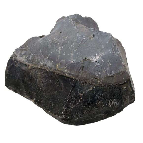 Black Gray Art Glass Cullet Layered Multicolor Slag #5XL199 - Picture 2 of 6